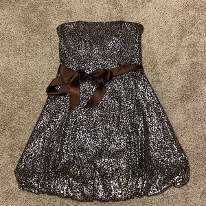 Cache - Brown and Silver Bubble Dress - Size 4